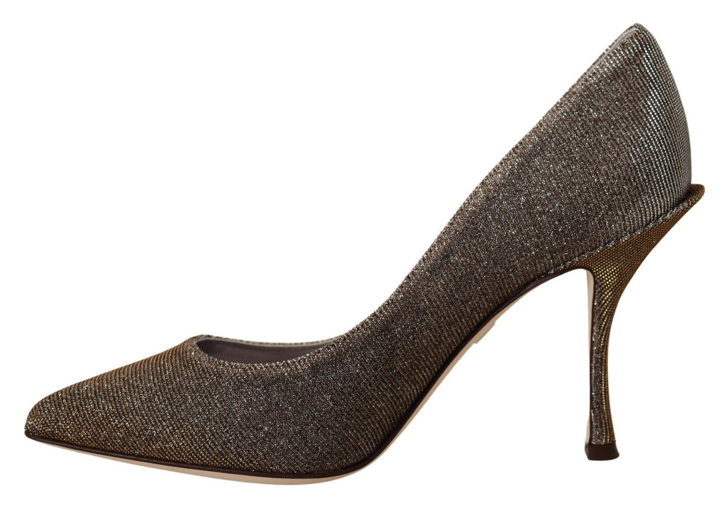 Gold-Silber-Stoff-Pumps-Schuhe