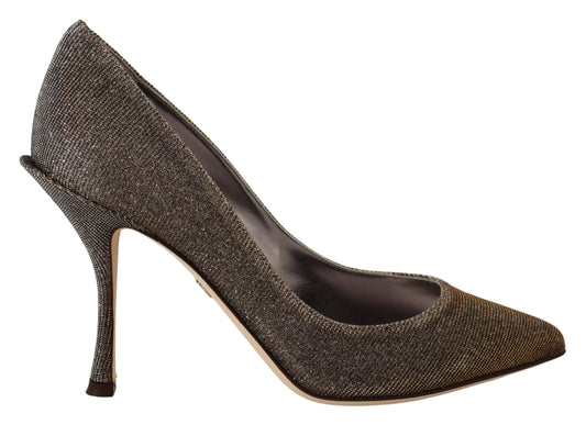 Gold-Silber-Stoff-Pumps-Schuhe