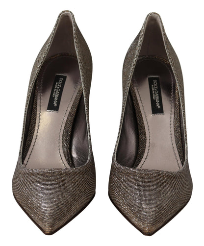 Gold-Silber-Stoff-Pumps-Schuhe