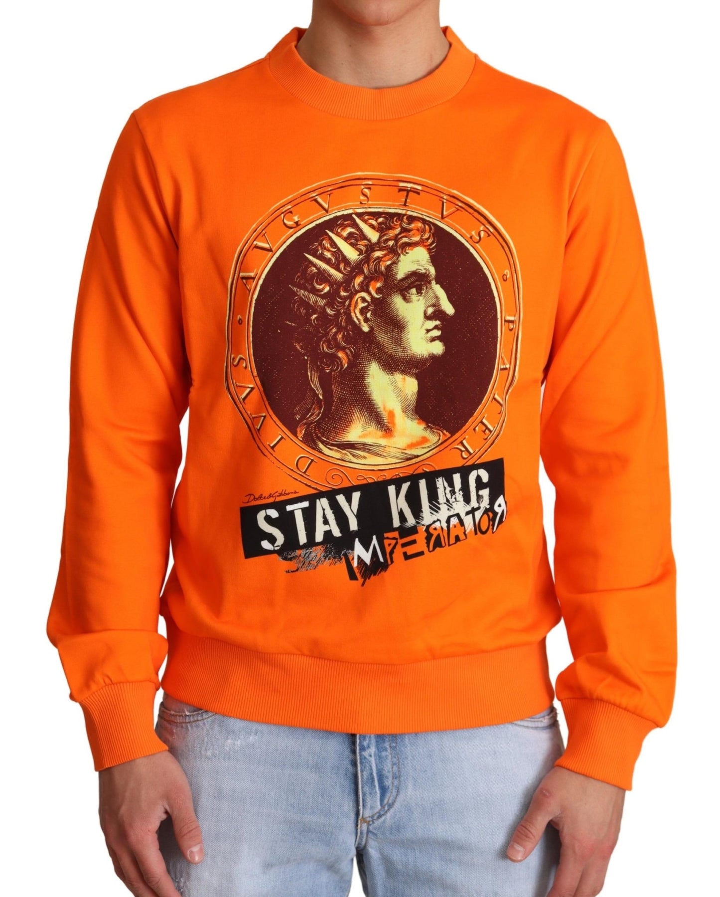 Orangefarbener King-Caesar-Baumwollpullover