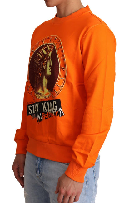 Orangefarbener King-Caesar-Baumwollpullover