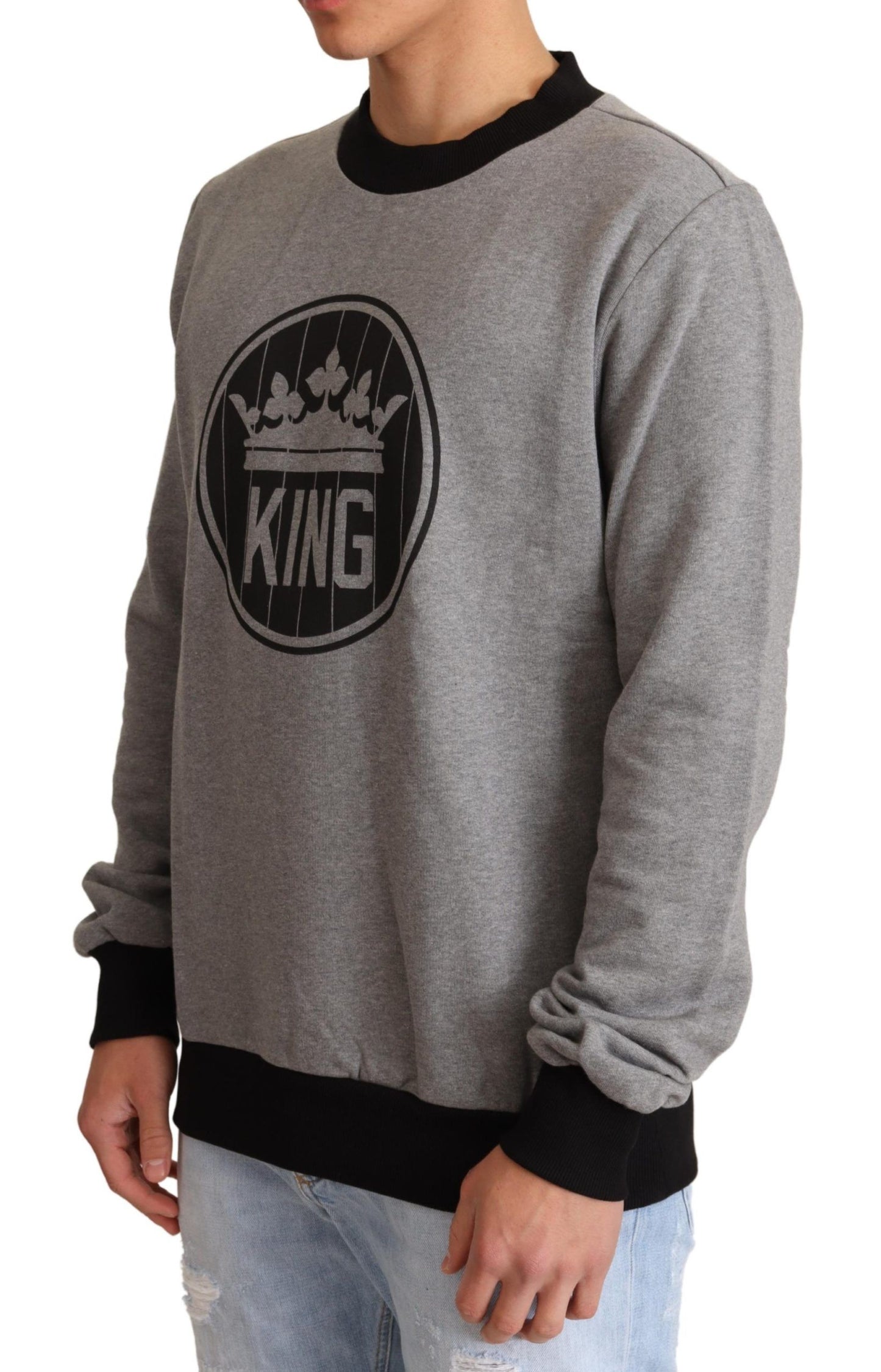 Maglione pullover in cotone grigio Crown King