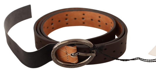 Ceinture Marron WX Argent Boucle Trous Ceinture