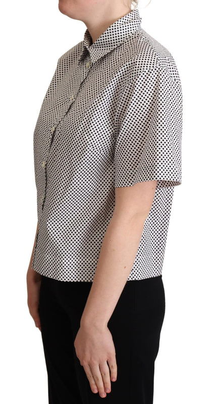 Chemise Col Noir À Pois Blanc