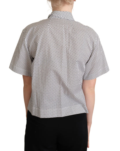 Chemise Col Noir À Pois Blanc