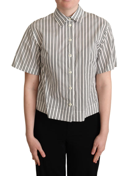 Dolce & Gabbana Elegant Striped Cotton Polo Top