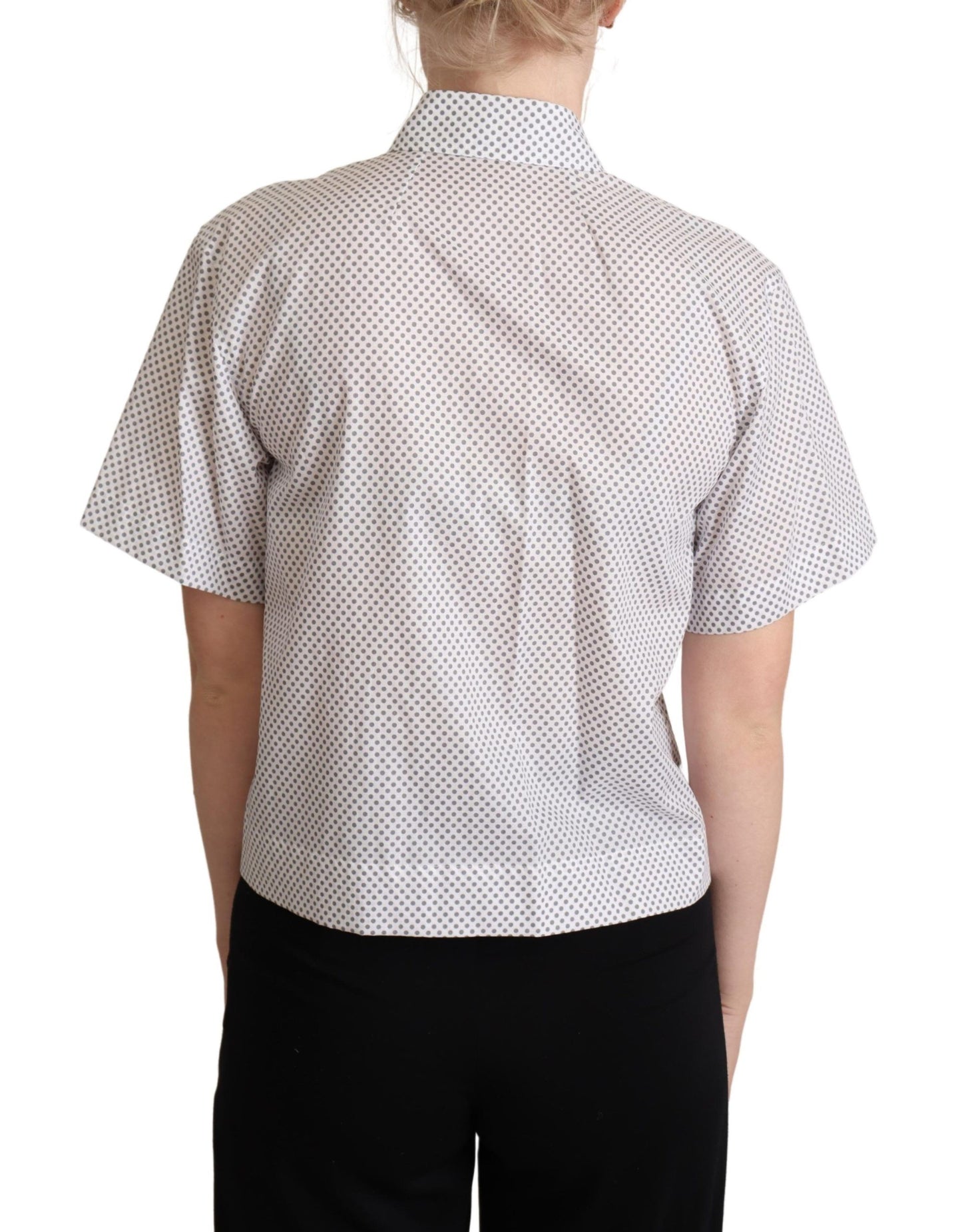 Dolce & Gabbana Chic Gray Polka Dot Short Sleeve Polo