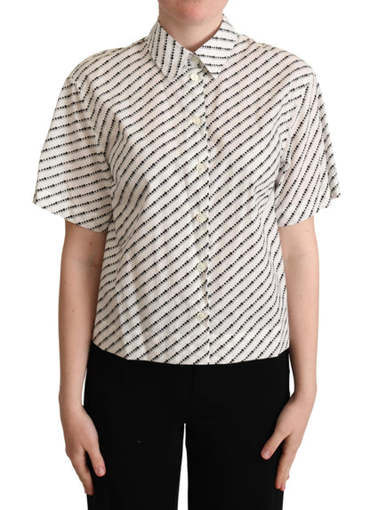 Dolce & Gabbana Elegant Dotted Cotton Polo Top