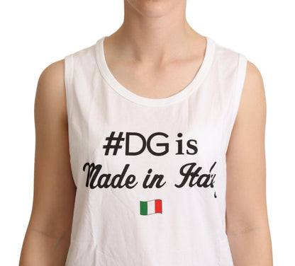 T-shirt débardeur #DG Motive en coton blanc