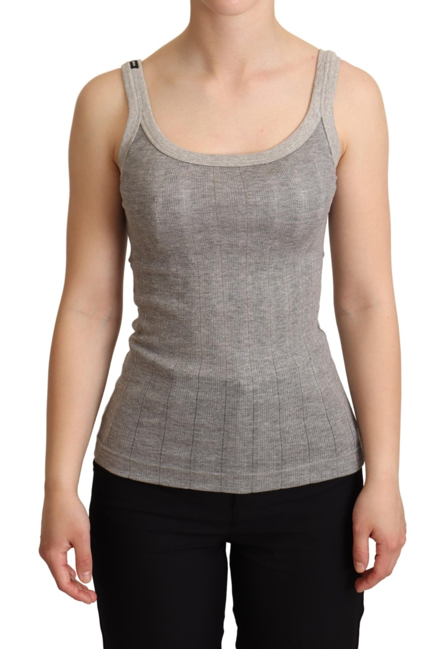 T-shirt débardeur Canotta en coton modal gris