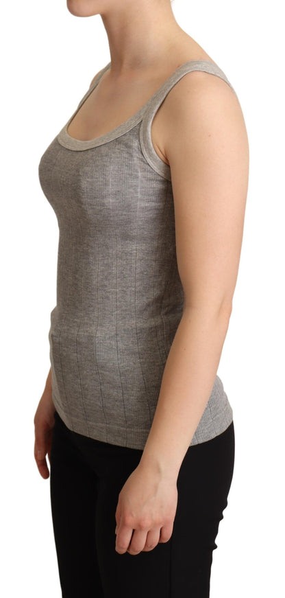 T-shirt débardeur Canotta en coton modal gris