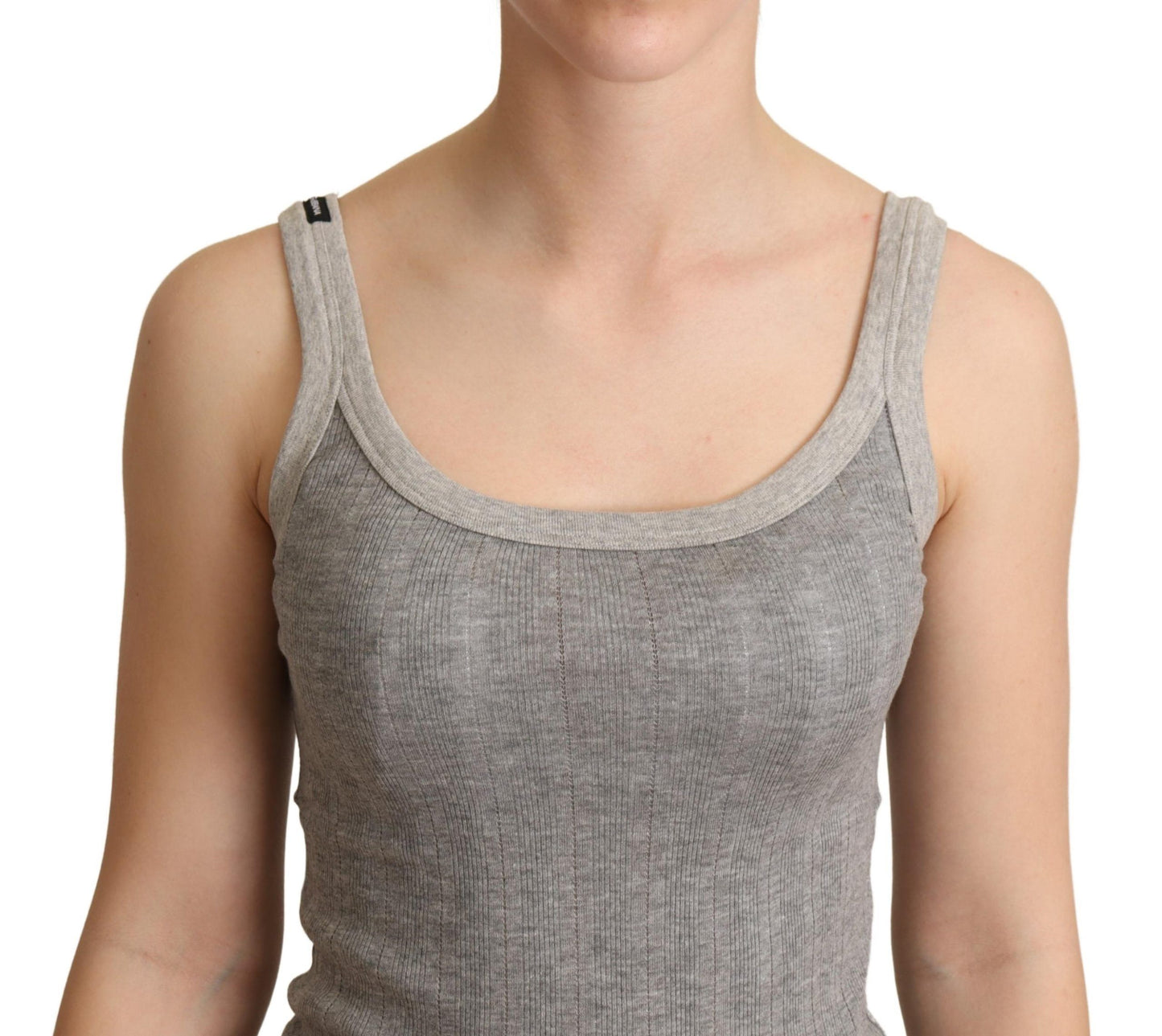 T-shirt débardeur Canotta en coton modal gris