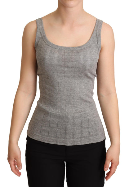 T-shirt débardeur Canotta en coton modal gris