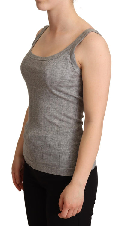 T-shirt débardeur Canotta en coton modal gris