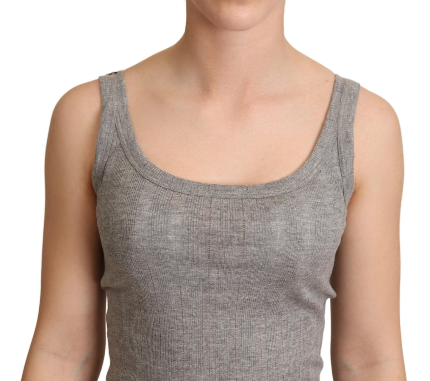 T-shirt débardeur Canotta en coton modal gris