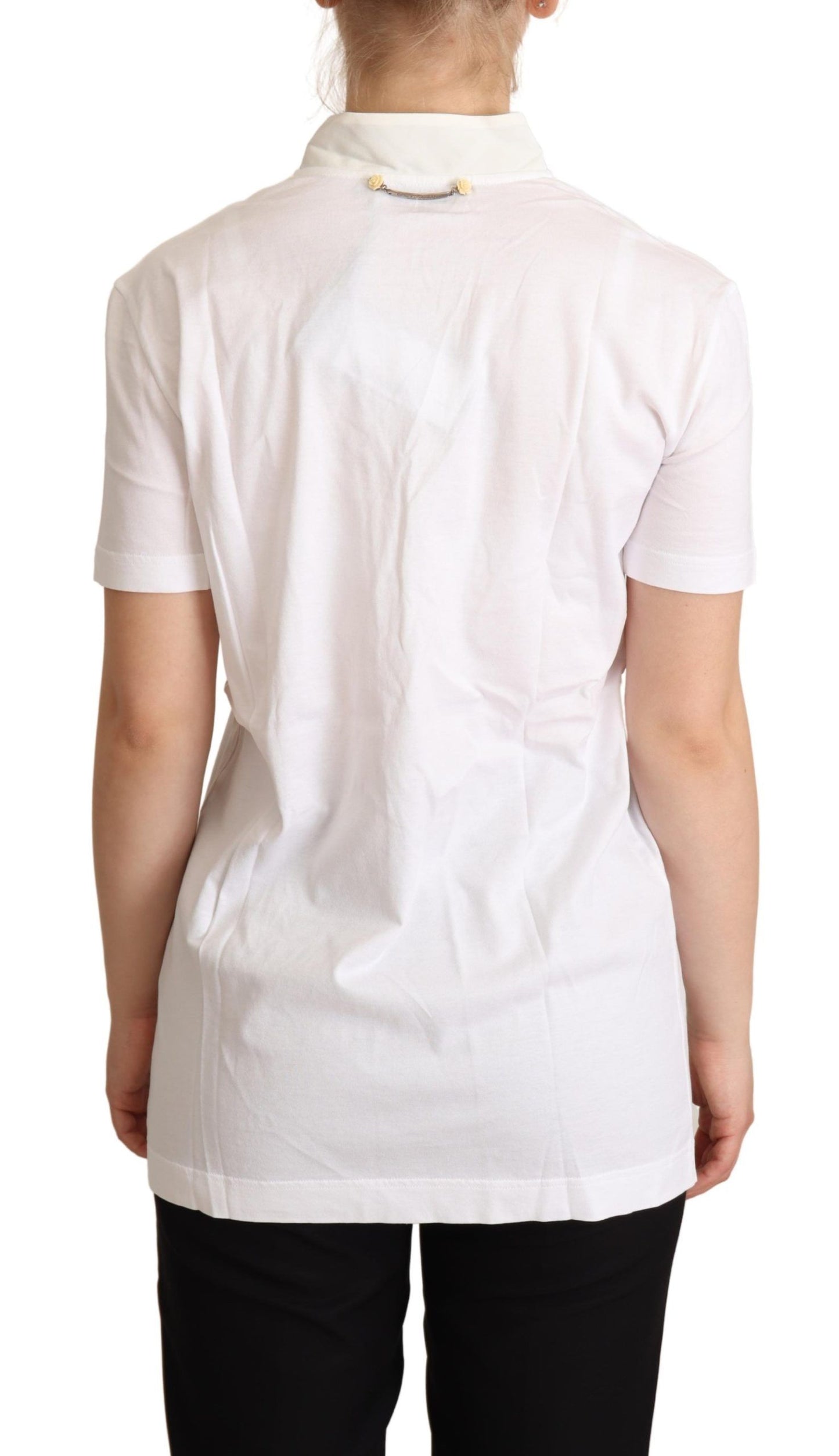 T-shirt blanc en soie et coton I'm In Love Top