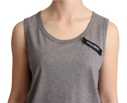 Graues ärmelloses Tanktop mit Rundhalsausschnitt