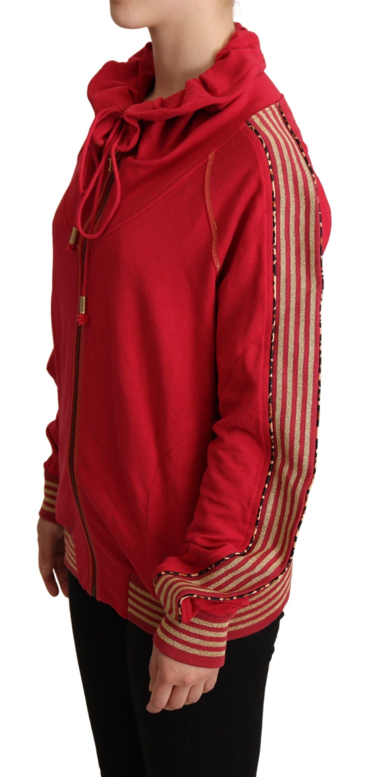 Rote Jacke mit durchgehendem Reißverschluss und Kapuzenpullover