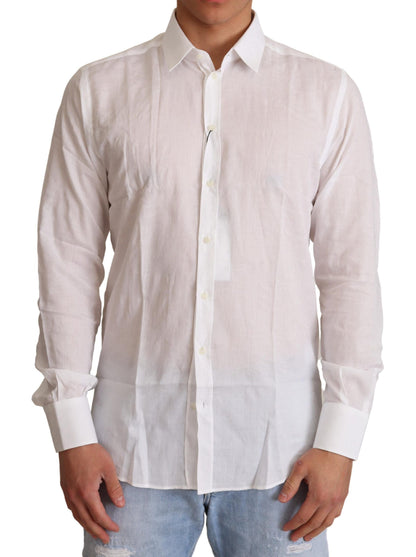 Chemise MARTINI homme coupe slim en coton blanc