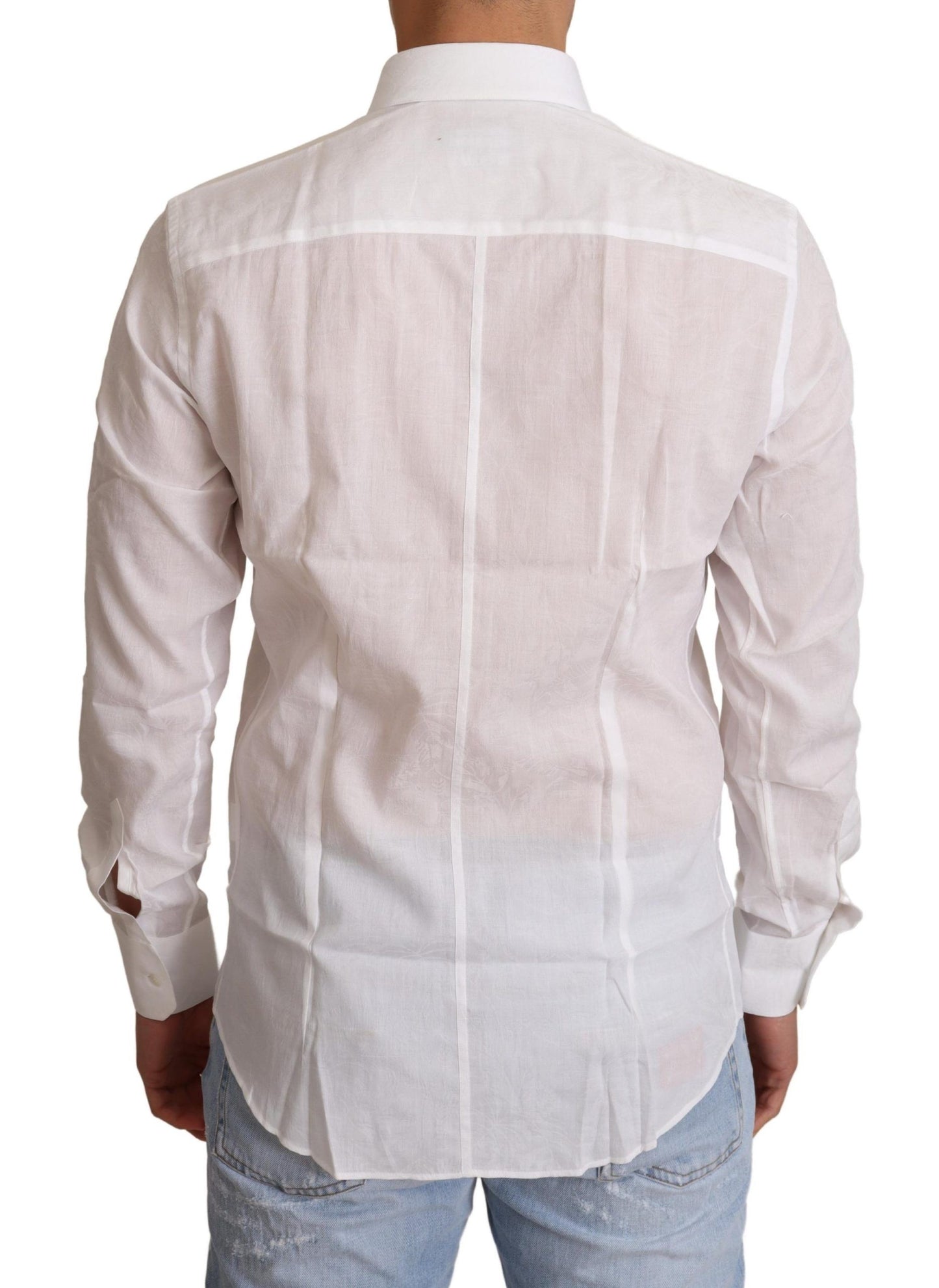 Chemise MARTINI homme coupe slim en coton blanc