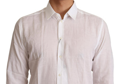 Chemise MARTINI homme coupe slim en coton blanc