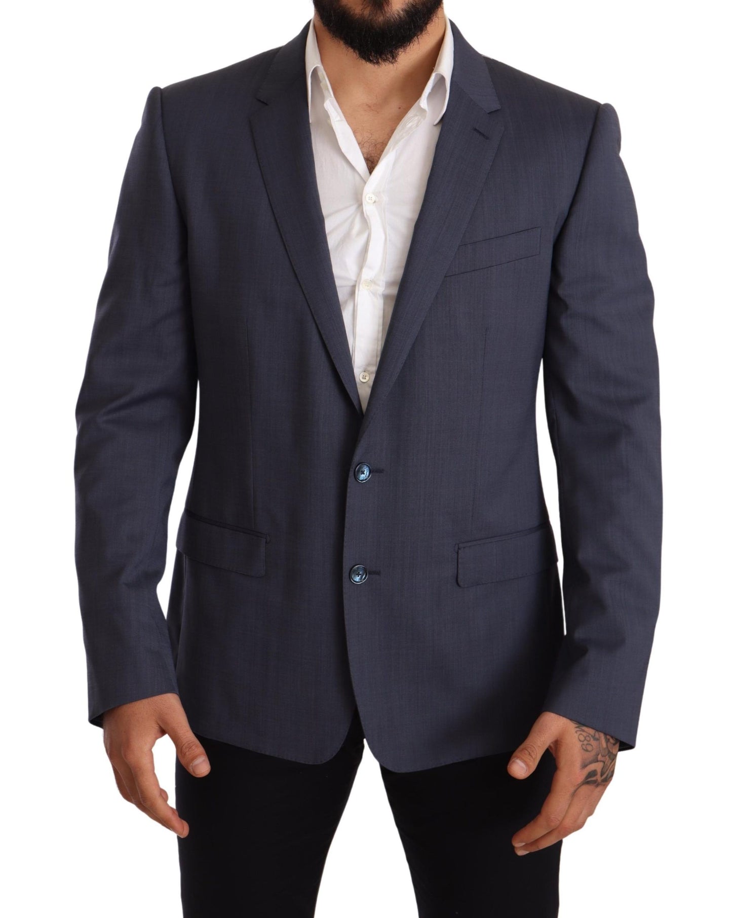 Cappotto giacca slim fit in lana blu Blazer MARTINI