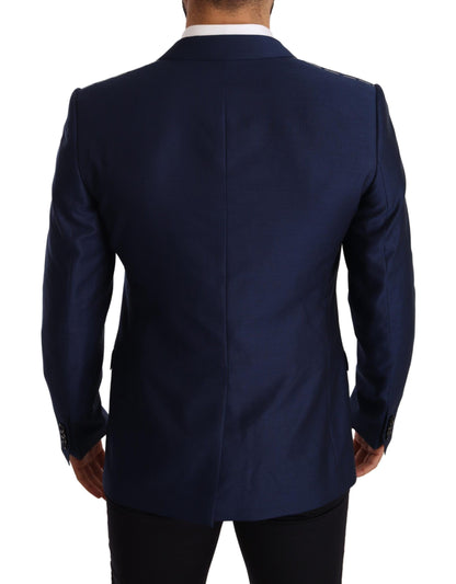 Cappotto slim fit in lana blu Blazer MARTINI