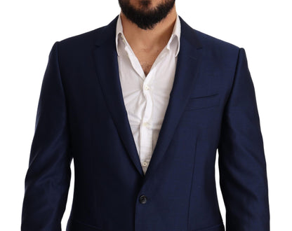 Cappotto slim fit in lana blu Blazer MARTINI