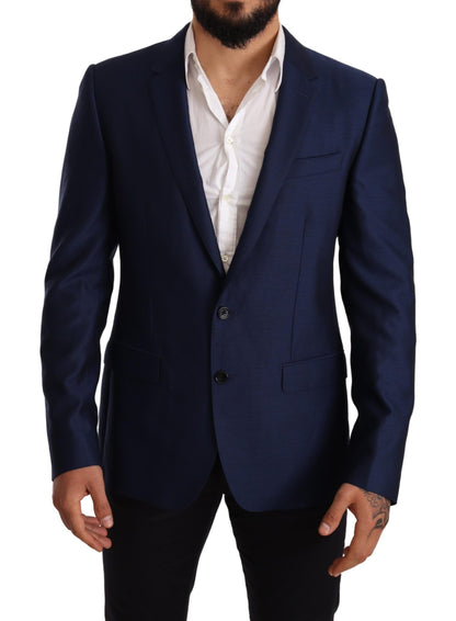 Cappotto slim fit in lana blu Blazer MARTINI