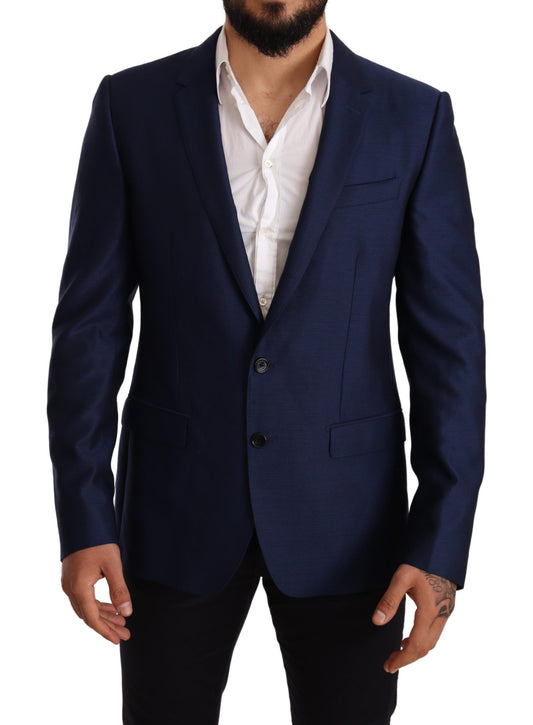 Manteau slim en laine bleu Blazer MARTINI