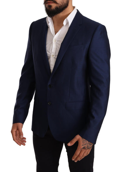 Cappotto slim fit in lana blu Blazer MARTINI