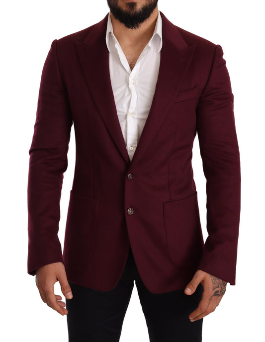 Blazer veste manteau coupe slim en cachemire marron