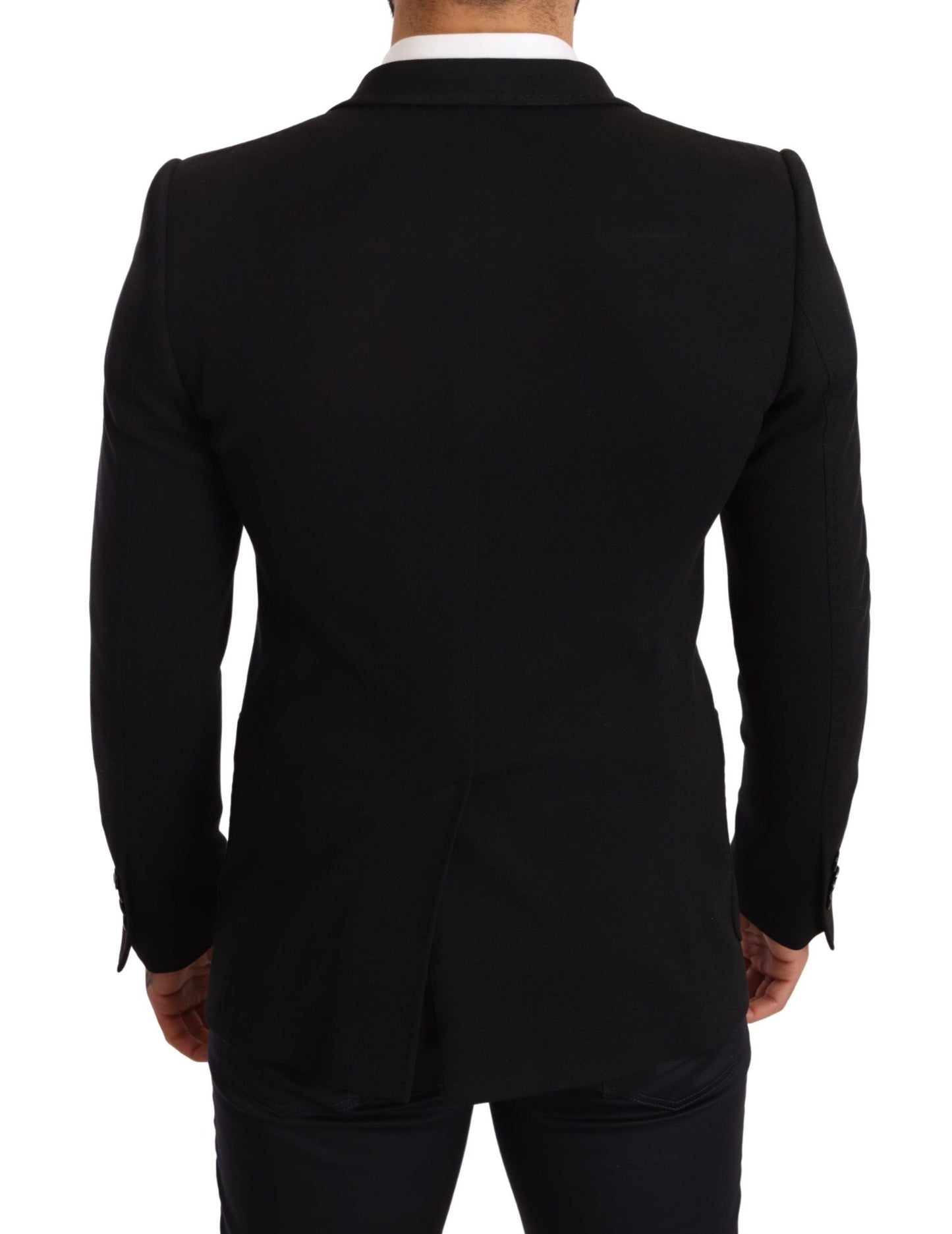 Blazer veste manteau coupe slim en coton noir