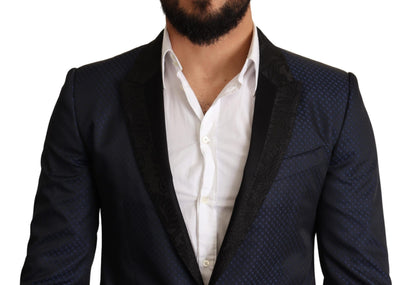 Veste blazer MARTINI coupe slim en laine bleue