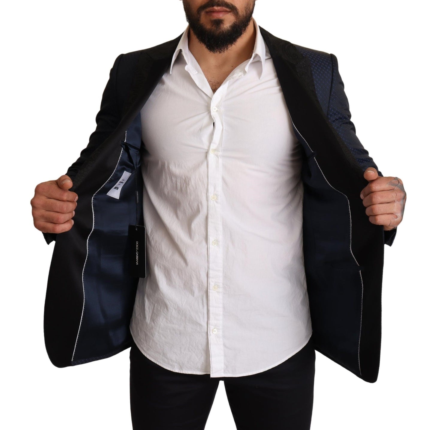 Veste blazer MARTINI coupe slim en laine bleue