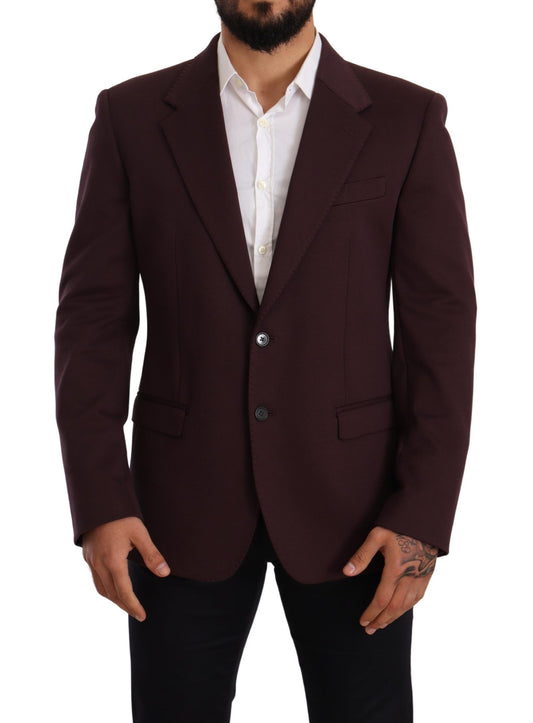 Veste blazer slim en coton violet