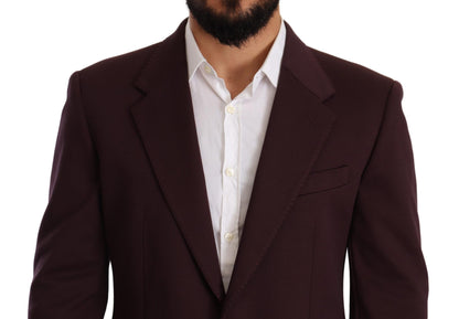 Veste blazer slim en coton violet