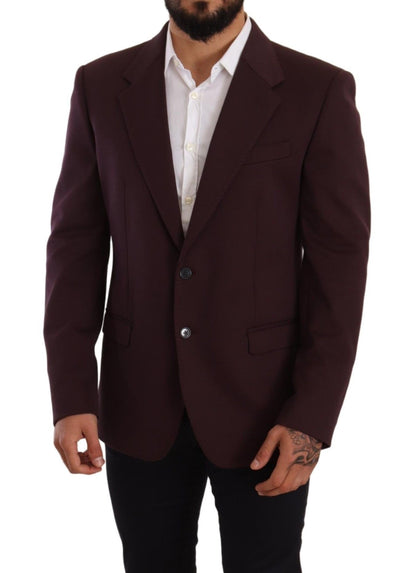 Veste blazer slim en coton violet