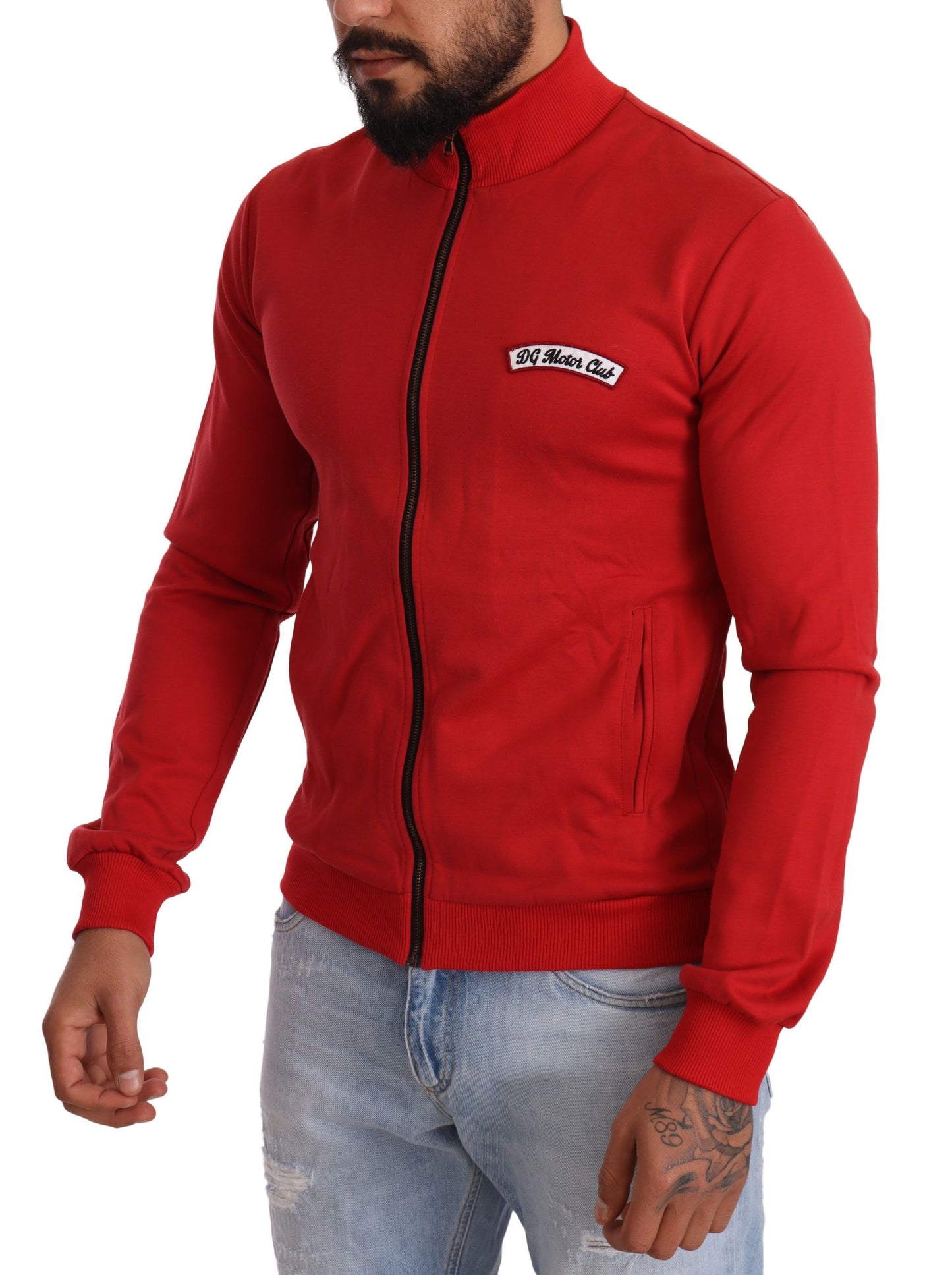 Roter DG Motor Club Reißverschluss-Stretchpullover