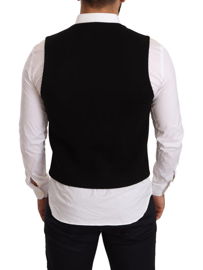 Gilet monopetto in cotone nero