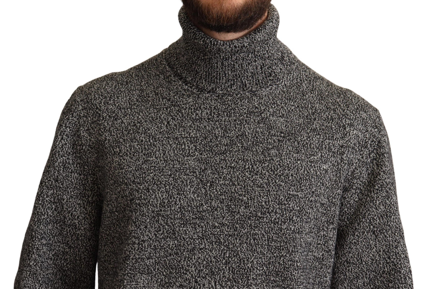 Maglione pullover in cashmere grigio con collo alto