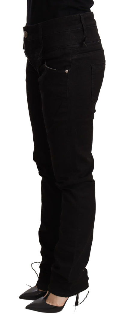 Pantalon en jean skinny taille basse noir