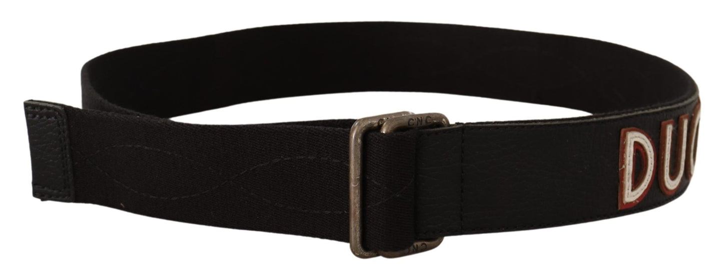 Ceinture à boucle en métal Ducati en coton noir