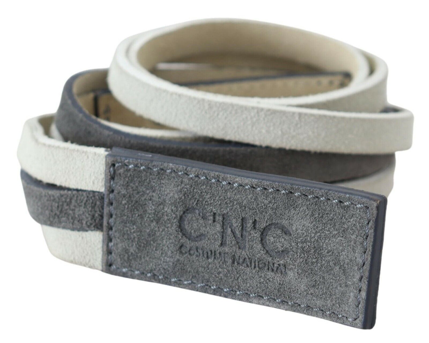 Ceinture taille carrée en velours blanc avec logo