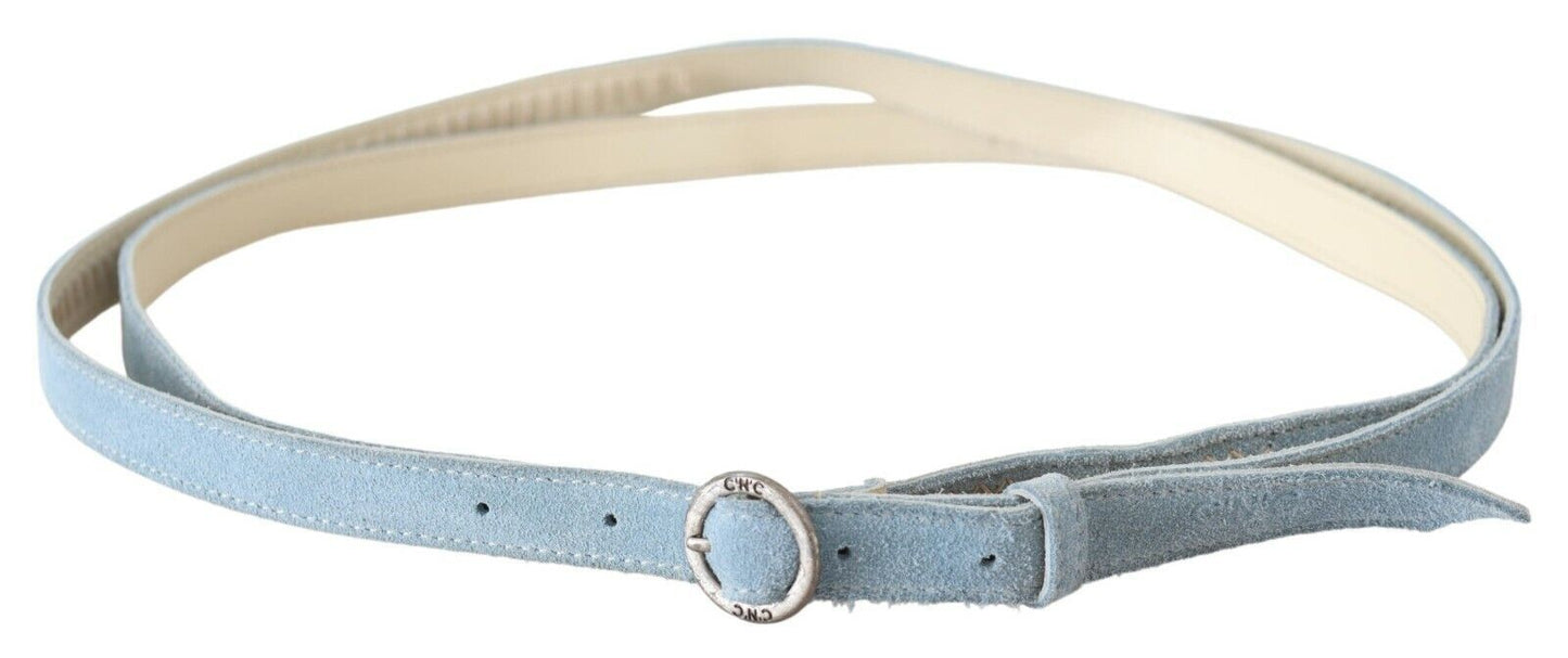 Ceinture tendance en cuir bleu skinny