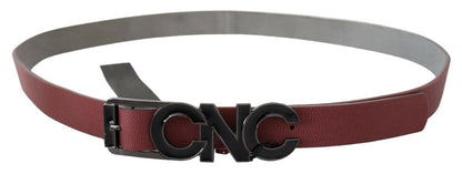 Ceinture tendance en cuir marron avec logo