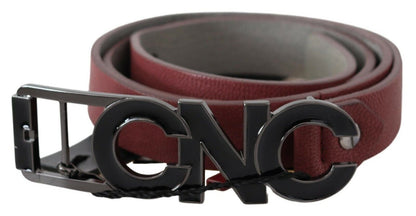 Ceinture tendance en cuir marron avec logo