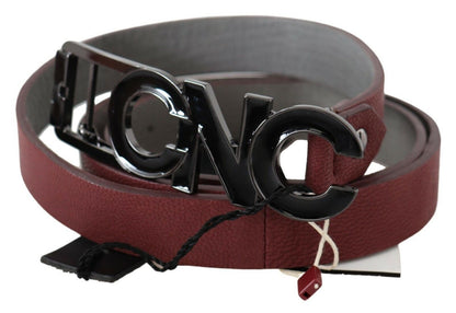 Ceinture tendance en cuir marron avec logo