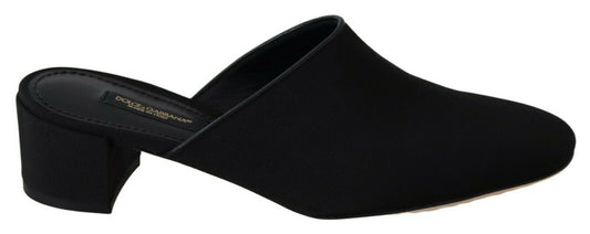 Sandali con diapositive in gros grain nero Scarpe da donna