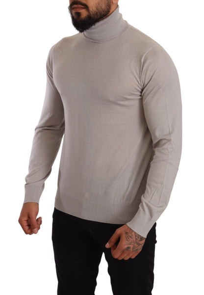 Maglione pullover dolcevita in cashmere grigio